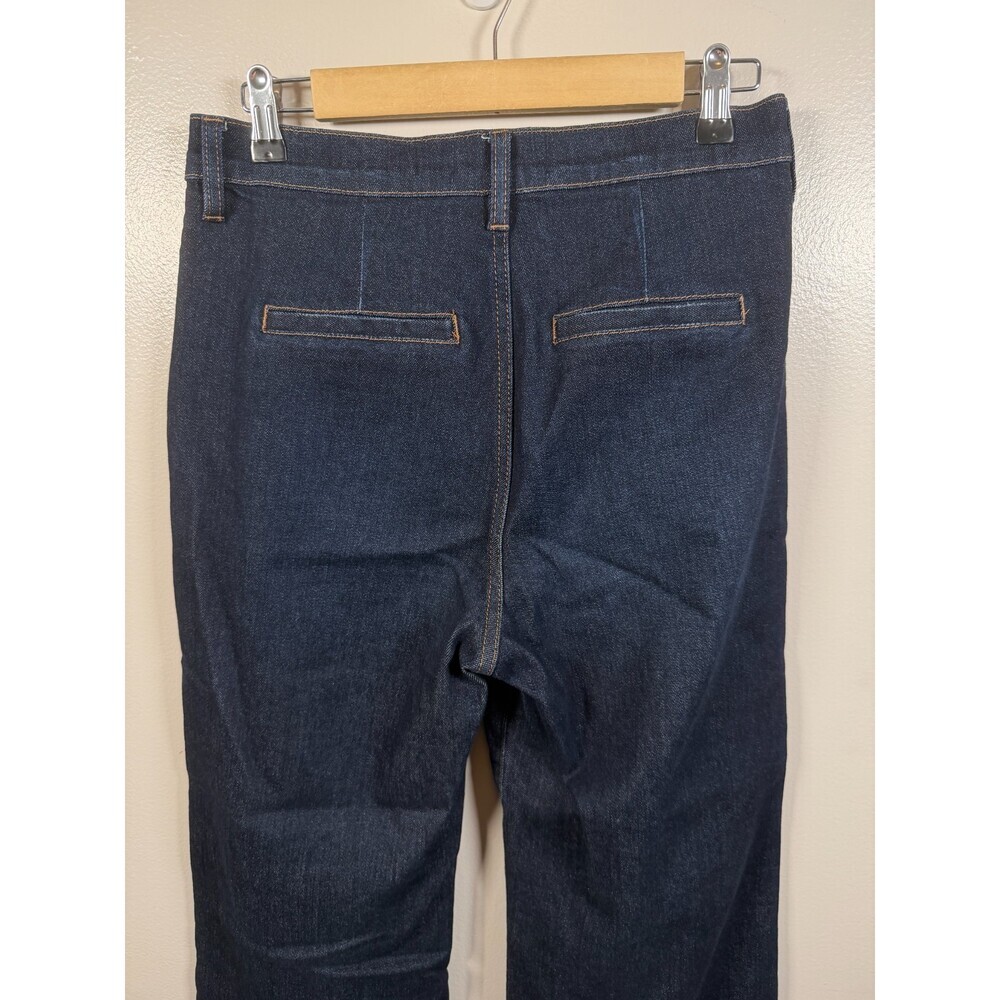 Evereve Ever Trouser Jeans Size 27 Dark Wash Wide Leg High Rise Blue Denim - Picture 8 of 11